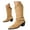 Yellow, variant on Women's Suede Studded Mid-Calf Boots Pointed Toe Pull-On Block Heel with Buckle Wide Calf Fashion Western Boots