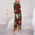 thumbnail image 3 of Lsque Frogs and Mushrooms Pattern Long Sleeve Pajama Set for Women - Soft 2-Piece Sleepwear and Loungewear Set with Pockets, Comfy Nightwear-Small, 3 of 7