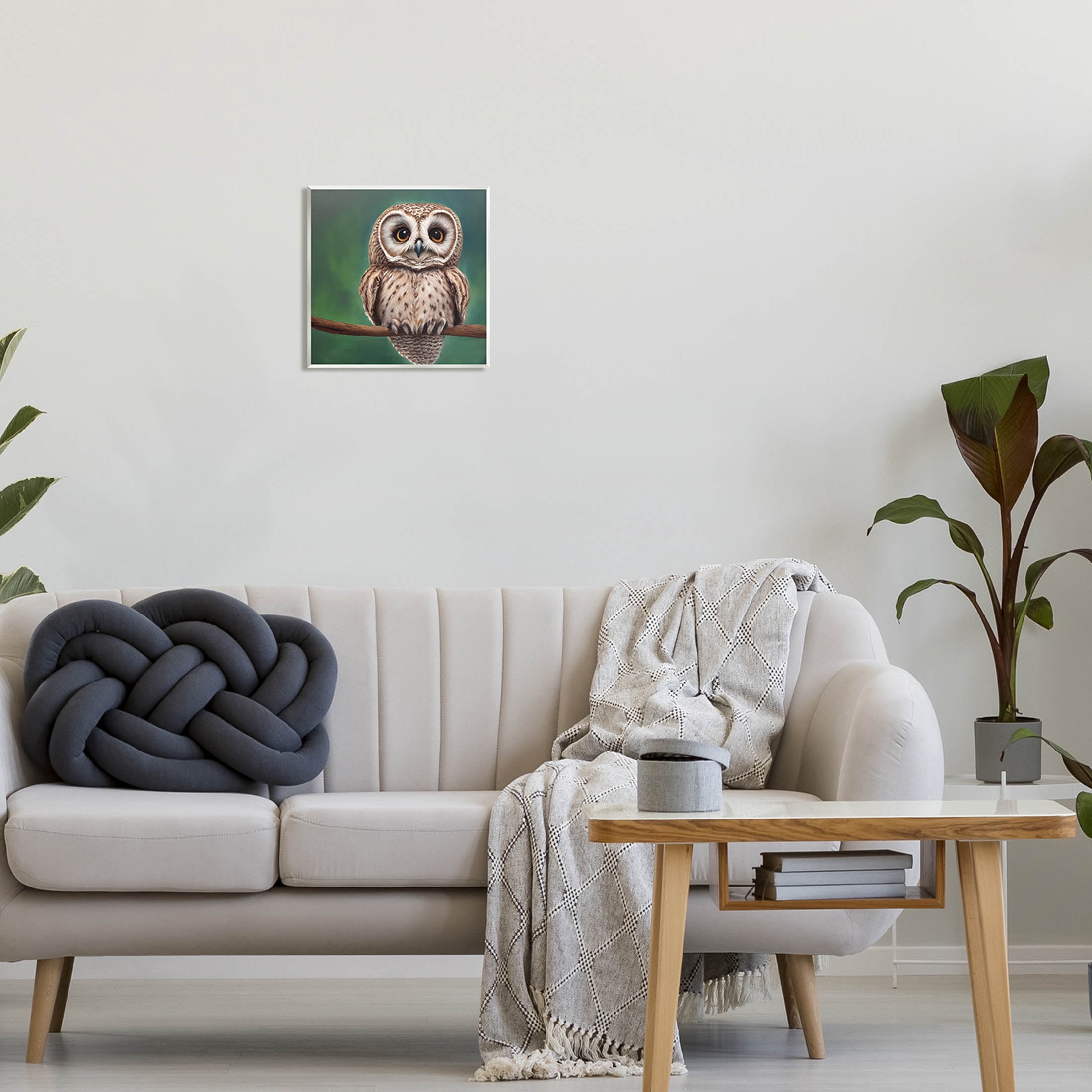 Gazing Spotted Owl Nature Animals & Insects Painting Unframed Art Print Wall Art