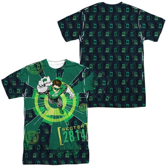 Green Lantern Sector 2814 Unisex Adult Sublimated Costume T Shirt (Front/Back), Large