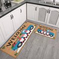 thumbnail image 3 of Welcome Gnome Car Kitchen Mat [2 PCS] Merry Chrismas Washing Kitchen Rug, Waterproof Non-Slip Kitchen Mats and Rugs Light Crystal Velvet Rug for Kitchen, Floor Home, Office, Sink, Laundry, 3 of 7