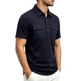 thumbnail image 2 of Men's Summer Solid Casual Shirt Tops Turndown Collar Short Sleeve Loose Fit Multi-Pocket Button Down Polyester Blend Breathable Quick Dry Fishing Hiking Workout Beach Vacation, 2 of 9