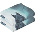 thumbnail image 2 of Dreamtimes Wolf Under Moonlight Cotton Towel Set 2PCS, Quick Drying Bath Towels, Soft and Breathable Hand Towel WashCloths for Kitchen, Bathroom, Gym, Beach, 2 of 7