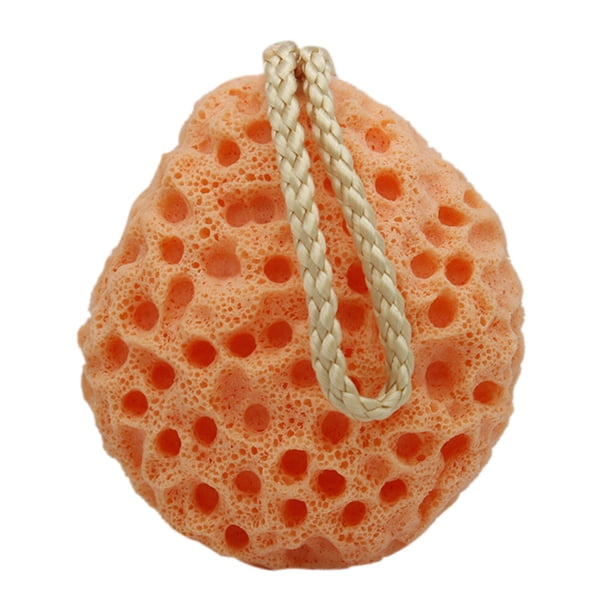Esponja suave para el cuerpo, baño, ducha, spa, exfoliante, lavado de cara, limpiador, esponja (naranja)