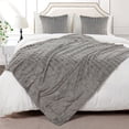 thumbnail image 5 of Home Soft Things Plush Faux Fur Throw & 2 Pillow Covers Set - Silver - 60"x80"/18"x18" Jumbo, 5 of 9