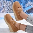 thumbnail image 6 of Hinvhai Women's Fuzzy Loafers Slip On Shoes Winter Comfortable Plush Lined Flat Moccasins Indoor Outdoor House Shoes Brown 5.5(36), 6 of 8