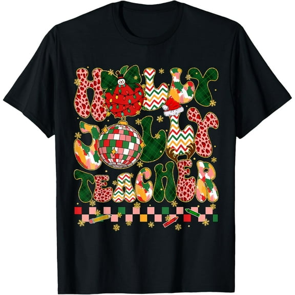Christmas Vibes Teacher Leopard Snowman Xmas Men Women T-Shirt TShirt