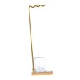 thumbnail image 2 of Terraxo Wind Chime Stand for Hanging Ornaments Metal Wood Base Tabletop Windchime Hanger Calligraphy Pen Display Multifunctional Rack Suitable for Study Home Event with Square cup, 2 of 8