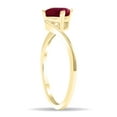 thumbnail image 3 of SZUL Women's Solitaire Square Shaped Ruby Wave Ring in 10K Yellow Gold, 3 of 5