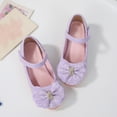 thumbnail image 4 of Staki Girl Dress Shoes Toddler Girls Dress Shoes Flower Girl Flats Pearls Bow Mary Jane Wedding Party Flora Shoes Purple,12 Little Kid, 4 of 7