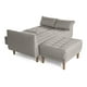 thumbnail image 4 of Sala Modular Sofá Cama Reversible De Lino Gris Claro Con Porta Vasos Modelo Mandarín, 4 of 9