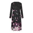 thumbnail image 6 of Enjoytime Midi Dresses for Women Floral Printed Round Neck Long Sleeve Dress Spring Casual Flowy Vacation Dresses 2026, 6 of 6