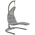 thumbnail image 1 of Modway Chaise Balançoire de Patio en Rotin et Tissu, Gris Pâle et Gris, 1 of 7