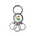 thumbnail image 1 of Chica antigua tradicional japonesa Llavero de metal de acero inoxidable Llavero Anillo de cadena Llavero, 1 of 3
