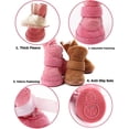 thumbnail image 4 of Botines para perros, botas para perros, botines cálidos para el invierno, forro polar grueso, zapatos de nieve para perros pequeños y gatos para clima frío, etiqueta 5, marrón, 4 of 5