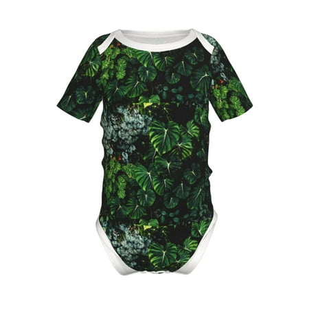 

Yiaed Lush Foliage Green Plant Print Infant Climbing Short Sleeve Onesie One-Piece Baby Bodysuit Clothes 0-12 Months -2 Years