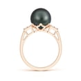 thumbnail image 2 of ANGARA Tahitian Cultured Pearl Ring with Cluster Diamonds in 14K Rose Gold for Women | June Birthstone, Birthday, Anniversary, Jewelry Gift for Women | Pearl Ring, 2 of 8