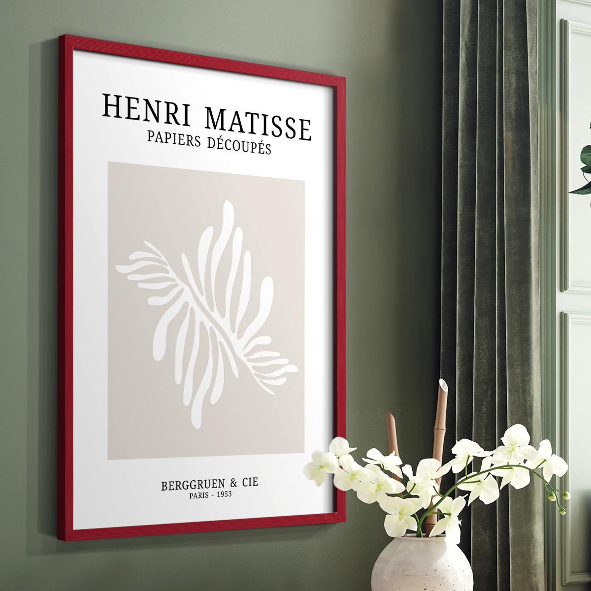Matisse CDX in Red Solid Wood Framed Print No Nail Hanging