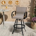 thumbnail image 4 of Pellebant Set of 2 Outdoor Swivel Bar Stools Aluminum Patio Bar Chairs in Gray, 4 of 8