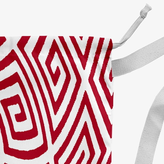 Simply Daisy Geometric 18 x 29 in Red Laundry Bag