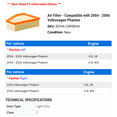 thumbnail image 2 of Air Filter - Compatible with 2004 - 2006 Volkswagen Phaeton 2005, 2 of 2