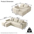 thumbnail image 5 of Yomsum Comfortable Sitting L Shaped Corner Sofa, Fashion Corduroy Sectional Couch, Heavy Duty Bearing Household Sofa for Reception Leisure Gathering Beige, 5 of 7