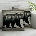 thumbnail image 3 of GOSMITH Black Bear Throw Pillow Covers Wild Animal Pillow Covers Rustic Wooden Cabin Nature Wildlife Decorative Pillowcases for Couch Oil Painting Plant Pine Tree Outdoor Pillow Covers, 3 of 5