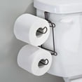 thumbnail image 3 of 2 Tier Side Hanging Toilet Paper Holder - Open Wire Rack for Over Tank or Cabinet Door, Bathroom & Kitchen Storage Organizer for Towels & Paper Rolls, 3 of 4