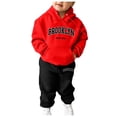 thumbnail image 1 of YOUSNH Ensemble de Survêtement pour Enfants Filles Garçons Unisexe Deux Pièces Sweat à Capuche Pantalon Rouge 4-5 Ans, 1 of 7