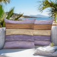 thumbnail image 3 of Throw Pillow Covers 16x16 Inch Set of 2, Farmhouse Purple Brown Waterproof Outdoor Pillow Covers, Vintage Wooden Striped Decorative Cushion Pillowcases for Couch, Sofa, Bed, Garden, Patio, 3 of 9