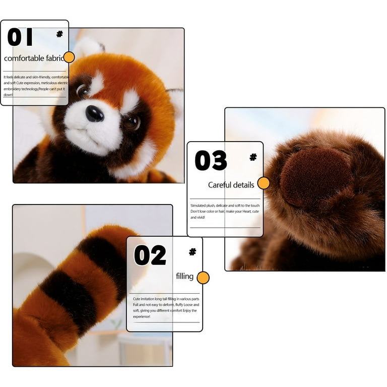 Darzheoy Red Panda Plush, Realistic Red Panda Plush Toy, 12 Inch