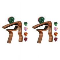 2X Guitar Capo with Pick Holder and 8 Guitar Picks for Acoustic Electric Guitar Ukulele Mandolin Banjo