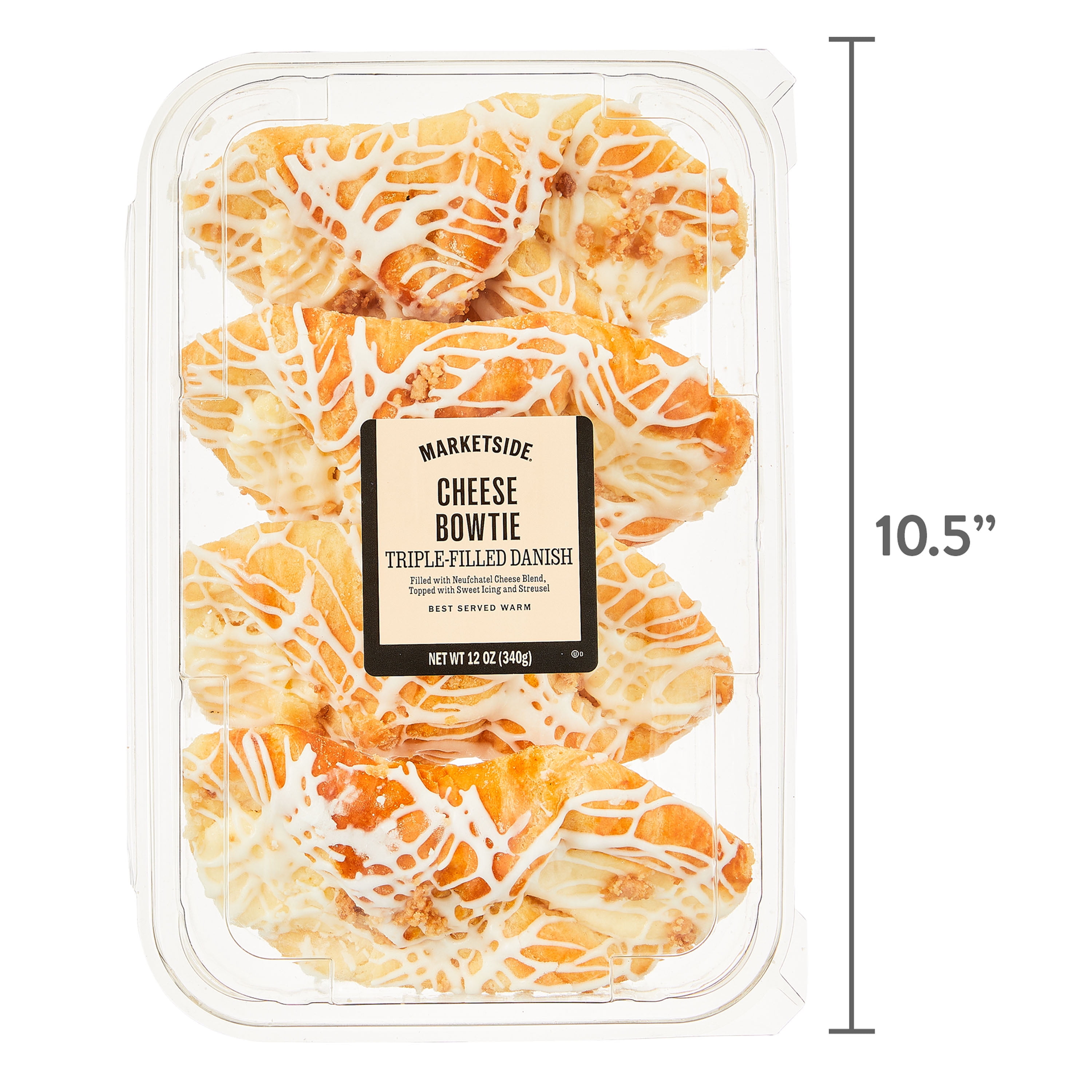 Marketside Triple-Filled Individual Cheese Bowtie Danish, 12 oz, 4 Count)
