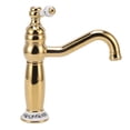 thumbnail image 2 of Grifo de lavabo de baño de latón antiguo, grifo mezclador de tocador de una sola manija con mangueras de drenaje para uso comercial en el hogar, 2 of 5