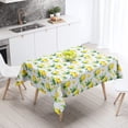 thumbnail image 3 of Lemon Tablecloth Spring Summer Yellow Lemon Leaf Tablecloths, Waterproof Wrinkle Table Cover for Kitchen Dining Room Picnic Party Banquet, Outdoor Indoor Tablecloth, Rectangle 60 x 84 inch, 3 of 5