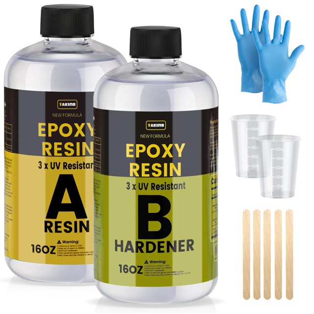 Kit de resina epoxi TAKIMO 946 ml 3 × resistente a los rayos UV para revestimiento y fundición