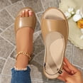 thumbnail image 4 of SZJXBUY Womens Summer Sandal 2026 Breathable Elegant Open Toe Dressy Casual Flat Sandals Comfortable Beach Vacation Ankle Strap Outdoor Walking Shoes Khaki,39, 4 of 9