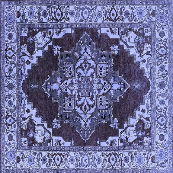 Ahgly Company Indoor Square Oriental Blue Industrial Area Rugs, 6' Square
