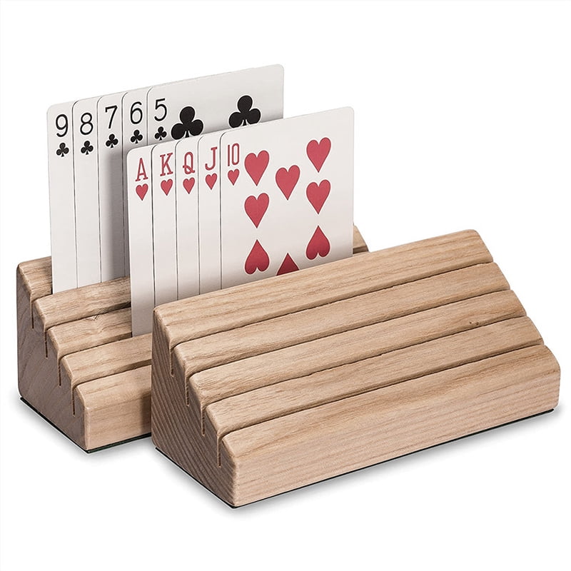 1Pcs Wooden Playing Card Holder Poker Party Playing Accessories Poker Base SYRDE 