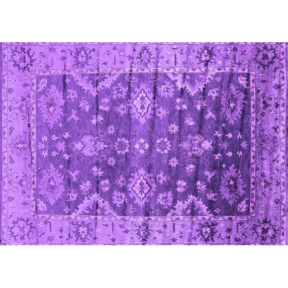 Ahgly Company Indoor Rectangle Oriental Purple Industrial Area Rugs, 5' x 8'