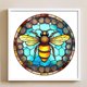 thumbnail image 1 of Cuadros Decorativos Bordado completo Hilo de algodón ecológico 18CT Arte de cruz de abeja de vidrieras contadas DQrwqpou  embutido en tela, 1 of 9