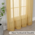 thumbnail image 5 of OVZME Luna Gold 30" Long Striped Sheer Curtains 2 Panels - Small Tier Curtains for Kitchen Window Bathroom Basement, Soft Rod Pocket Sheers for RV Camper Cabinet Door, 30"W x 30"L Each, 5 of 8