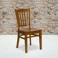 thumbnail image 4 of HERCULES Series Vertical Slat Back Cherry Wood Restaurant Chair, 4 of 6