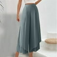 thumbnail image 2 of Besolor Women's Chiffon Wide Leg Palazzo Pants High Elastic Waist Casual Flowy Layered Boho Business Trousers, 2 of 7
