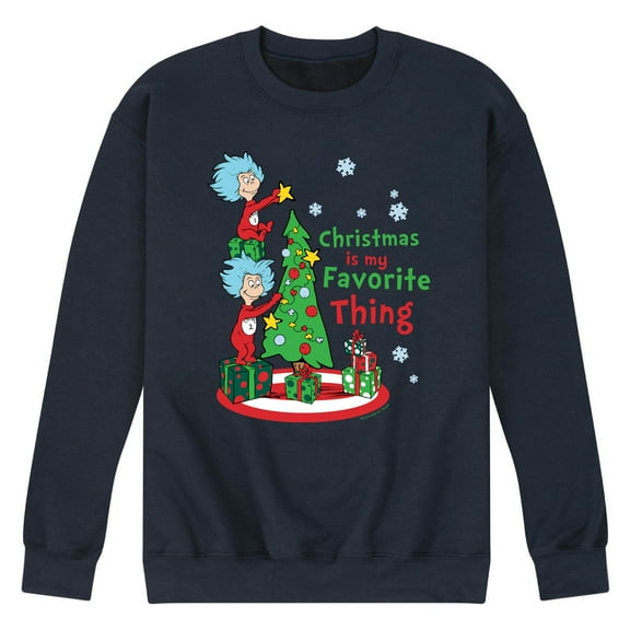 Cat in the Hat - Christmas Is A Family Thing - Men's Crew Neck Fleece Pullover