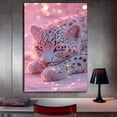 thumbnail image 3 of Mudket Framed Ready to Hang Pink Leopard Canvas Wall Art, Cute Trendy Cheetah Print Room Decor, Soft Dreamy Pastel Animal Wall Art for Bedroom, Living Room Decor - 30"L x 20"W, 3 of 10