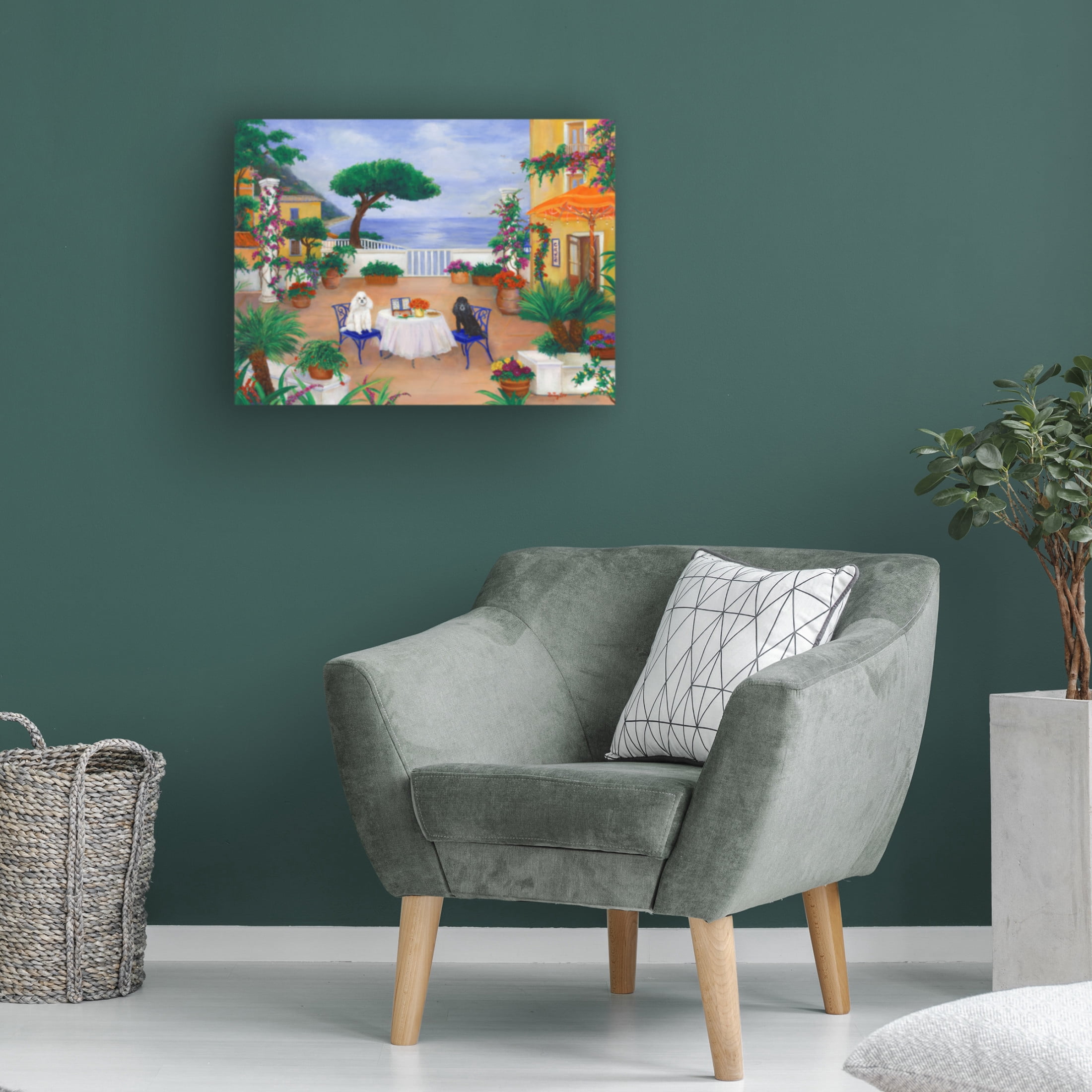 Canvas Wall Art - Betty Lou 'Best Friends on Amalfi Coast' Wall Art for Living Room, Bedroom, or Office Décor by Trademark Fine Art - 24 x 18 Inches
