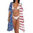 thumbnail image 2 of HELLHERO Distressed American Flag Kimono Cover Up - Lightweight Breathable Beachwear for Summer Vacation, Pool & Resort - Women's Loose Fit Swimsuit Coverup, 2 of 5