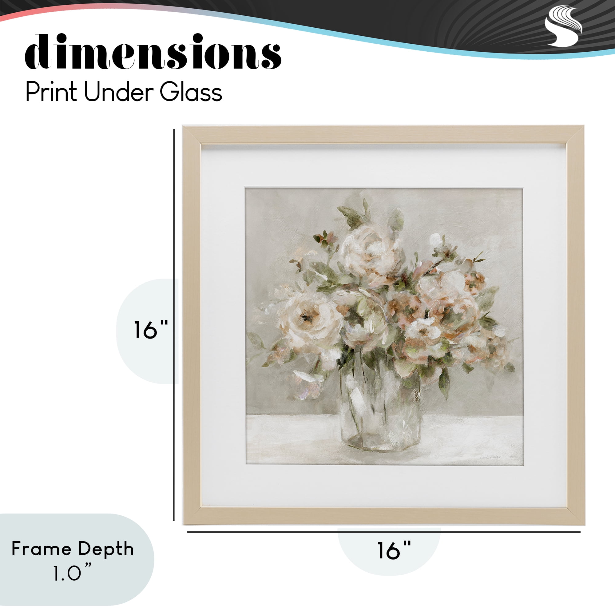 Stupell Industries Soft Neutral Floral Still Life Birch Framed Print Under Glass, design by Carol Robinson
