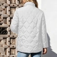 thumbnail image 6 of Chiccall Womens Quilted Puffer Jacket Full Zip Long Sleeve Winter Cotton Padded Coat Lightweight Warm Outerwear White 3XL, 6 of 9